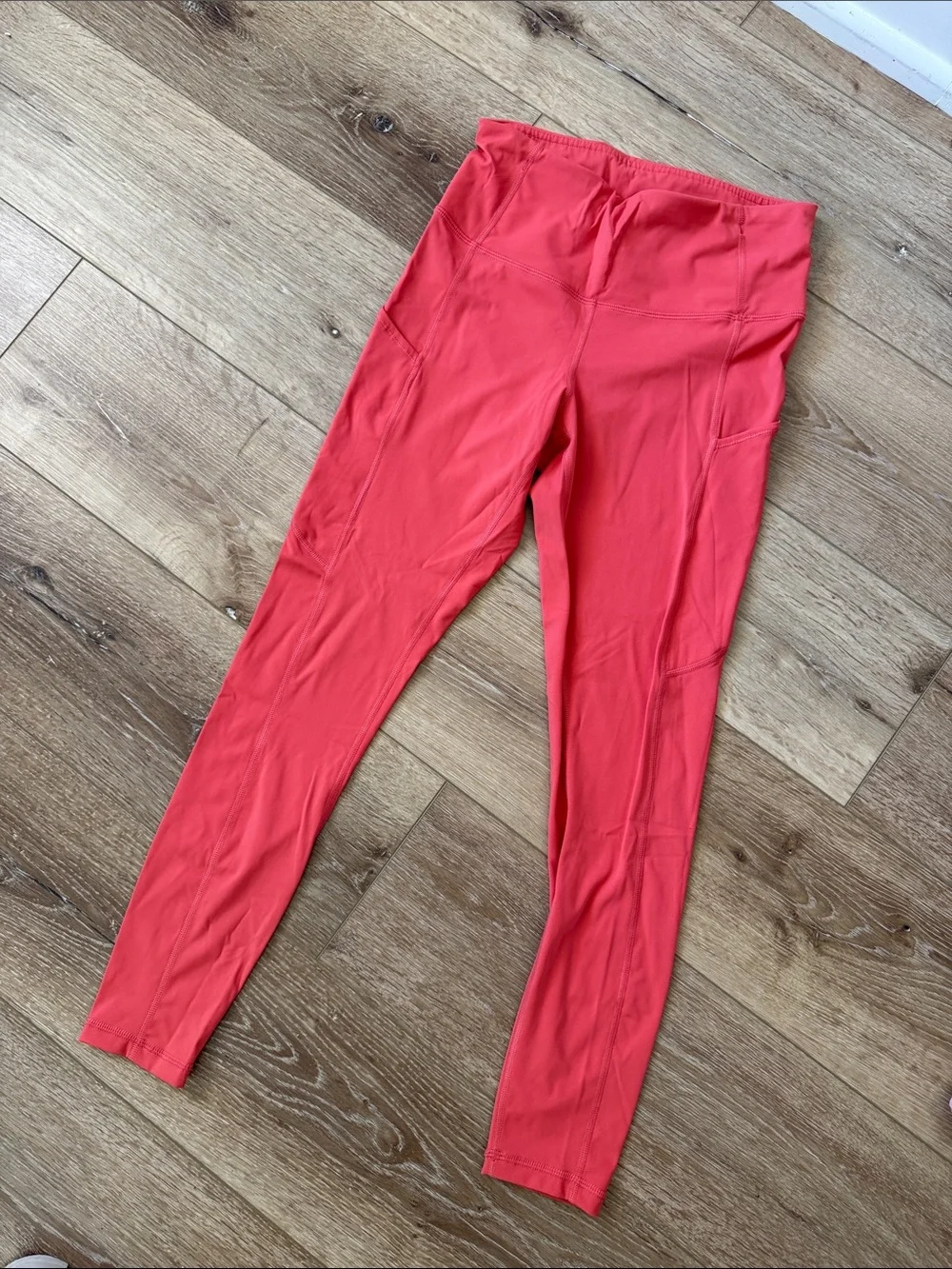 CRZ YOGA Girls' Pink and Coral Active Leggings with Side Pockets - Picture 5 of 7